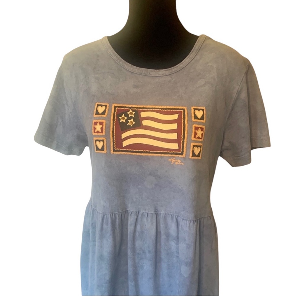 Vintage Cactus Bay Women’s Blue Apparel Scoop Neck Maxi Dress Size Large - Picture 2 of 9